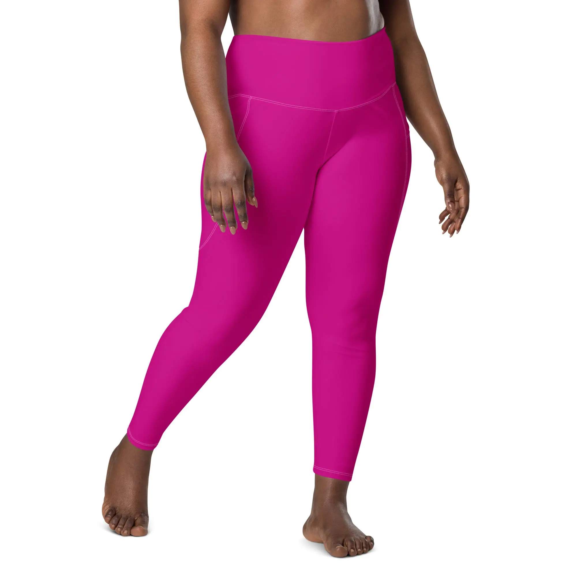 Pippa Pink Plus Size Leggings with Pockets