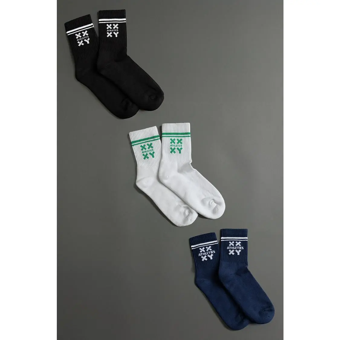 Candid Crew Half Calf Socks 3 Pack