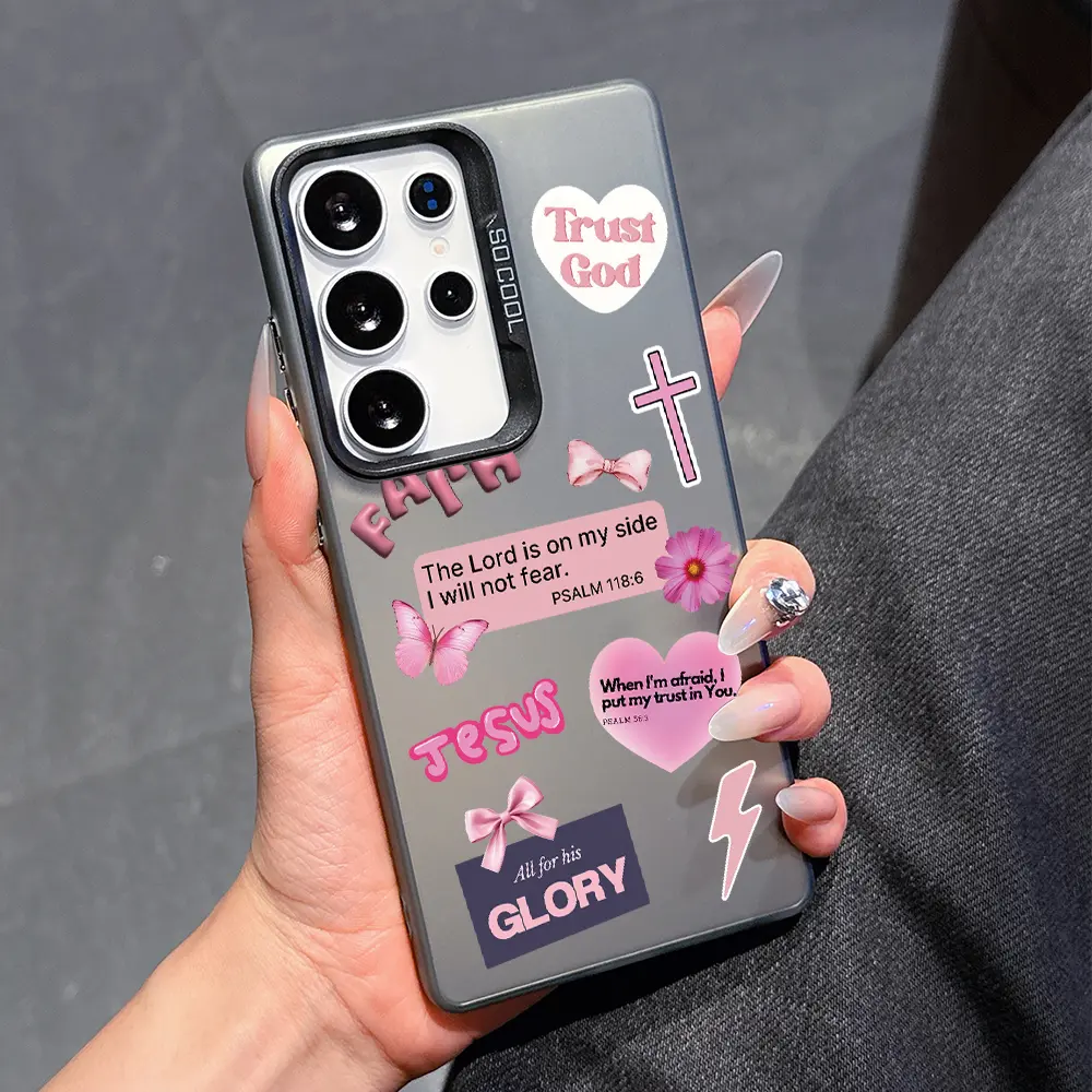 Faith Over Fear Psalm Christian Aesthetic Pattern Phone Case For ...