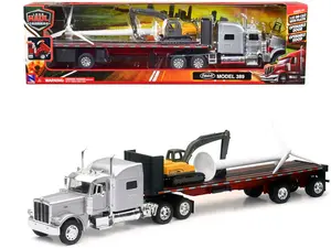 New Ray 1:32 Peterbilt 389 with Wind Turbine & Excavator