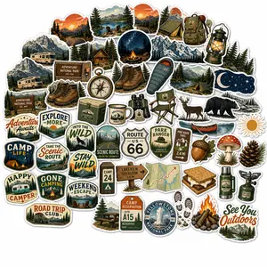 National Park Stickers Pack 60pcs Retro Travel Poster Waterproof Vinyl Decals