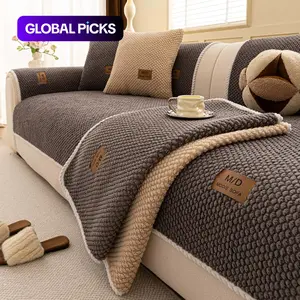 Luxury Thick Plush Sofa Cover, Non-Slip Washable Seat Throw, Pet-Friendly Anti-Scratch Furniture Protector for Sectional, Loveseat and 3-Seater Sofa, Cozy Living Room Decor, Sofa Couch Covers