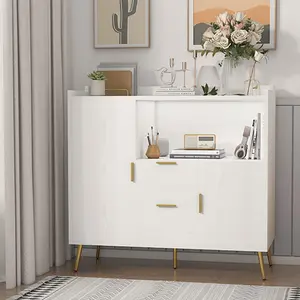 Buffet Cabinet with Storage, 40 Inch Sideboard Coffee Bar Station, Modern Wooden Kitchen Storage Cabinet with Adjustable Shelves and Doors for Dining Room, Living Room