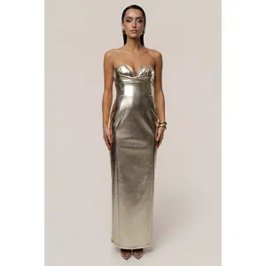 Gold Dorado Metallic Maxi Dress