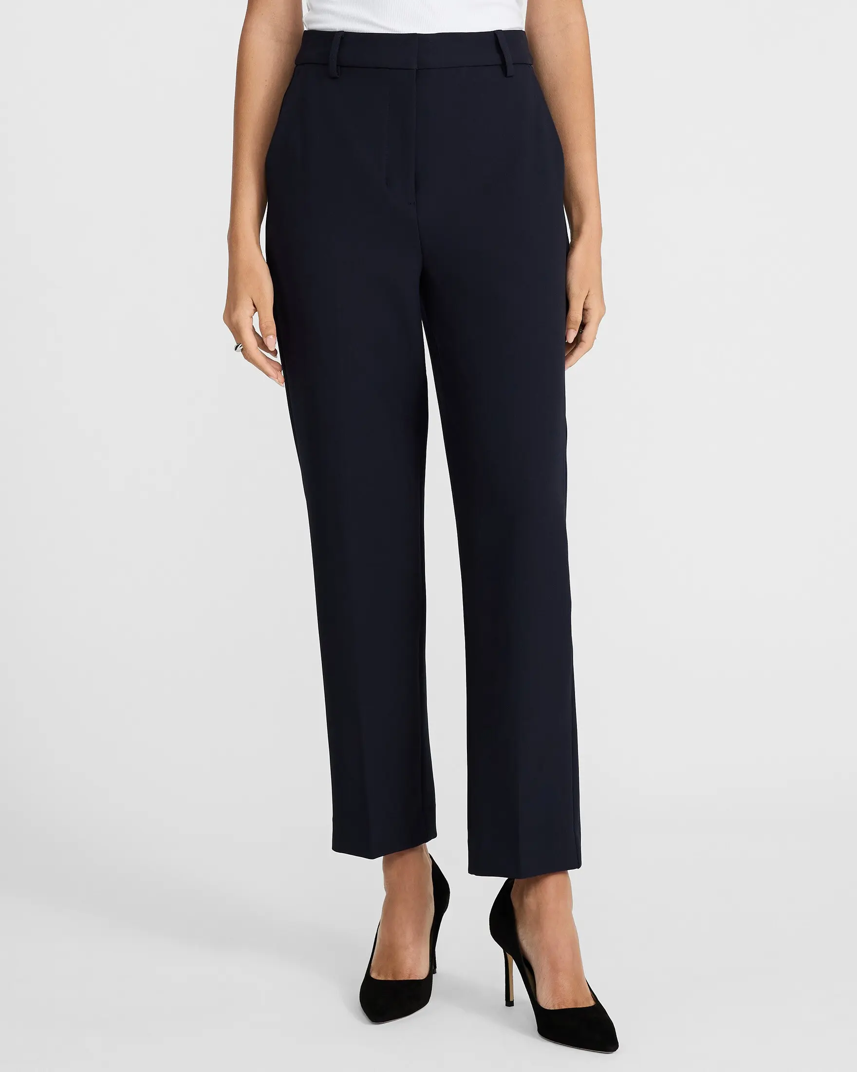 Express Editor Studio Stretch Twill Super High Waisted Straight Ankle Pant