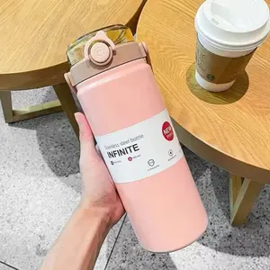 (Pink) 1L water bottle stainlees steel