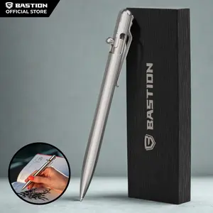 BASTION Slim Titanium Bolt Action Pen - Durable Professional Ballpoint Pen with Fine Tip, EDC Pen, Ink Refillable, Luxury Pen