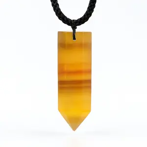 Natural Yellow Fluorite Point Pendant – Focus, Positivity & Healing Energy Crystal Necklace