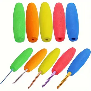 Ergonomic Crochet Hook Grip 15PCS Comfort Handle Cover for 2mm-10mm Hooks Multi-Color Accessories
