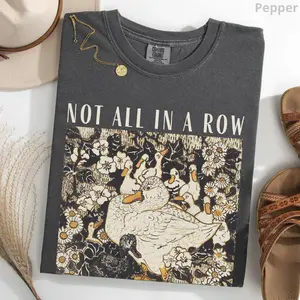 Comfort Colors Ducks Not in A Row T-shirt, Funny Vintage Retro Animal Shirt, Homesteading Mama Duck Graphic Tee, Cottagecore Gift for Mom, Gift For Women