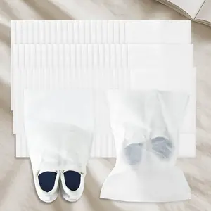 50pcs Travel Shoe Bags Portable Reusable Dust Proof Storage Bags with Drawstring Soft Cloth Packing Pouches for Shoes and Accessories