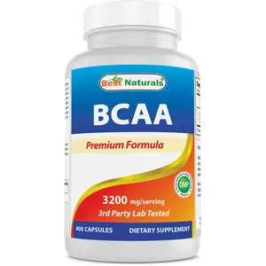 Best Naturals BCAA 3200 mg per Serving 400 Capsules Premium Formula Non-GMO Gluten-Free Dietary Supplement for Muscle Growth