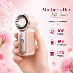 [3000mAh | 1-100 Speed Turbo] GAIATOP HF-18 Super Mini Handheld Fan, Portable Pocket Fan with Digital Display for Makeup Drying & Hot Flashes, USB Rechargeable Travel Accessory, Mother's Day Gift for Mom