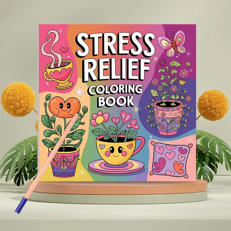 Stress Relief Coloring Book, 1 Count 20 Pages Creative Painting Art Book, Kill Time Graffiti Art Notebook, Art Supplies for Adults & Teens