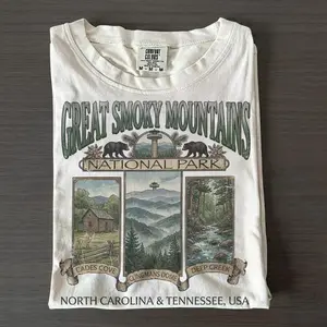 Comfort Colors Retro Great Smoky Mountains National Park Vintage Graphic T-shirt,  Travel USA 90s Nostalgia Classic Unisex Shirt