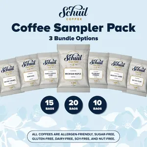 Schuil Coffee Co. Variety Pack Bundle | 10, 15 & 20 Count | Flavored Coffee Sampler (Vanilla, Caramel, Hazelnut, Cherry)