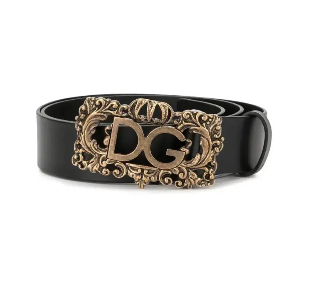 Pre-owned Dolce & Gabbana Leather Baroque Belt 95