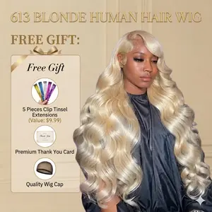 613 Light Blonde Body Wave 13x6 HD Lace Frontal Wigs Human Hair 200% 250% Density Glueless Wear & Go Pre Plucked Bleached Knots with Baby Hair Beginner Friendly #SummerVibes