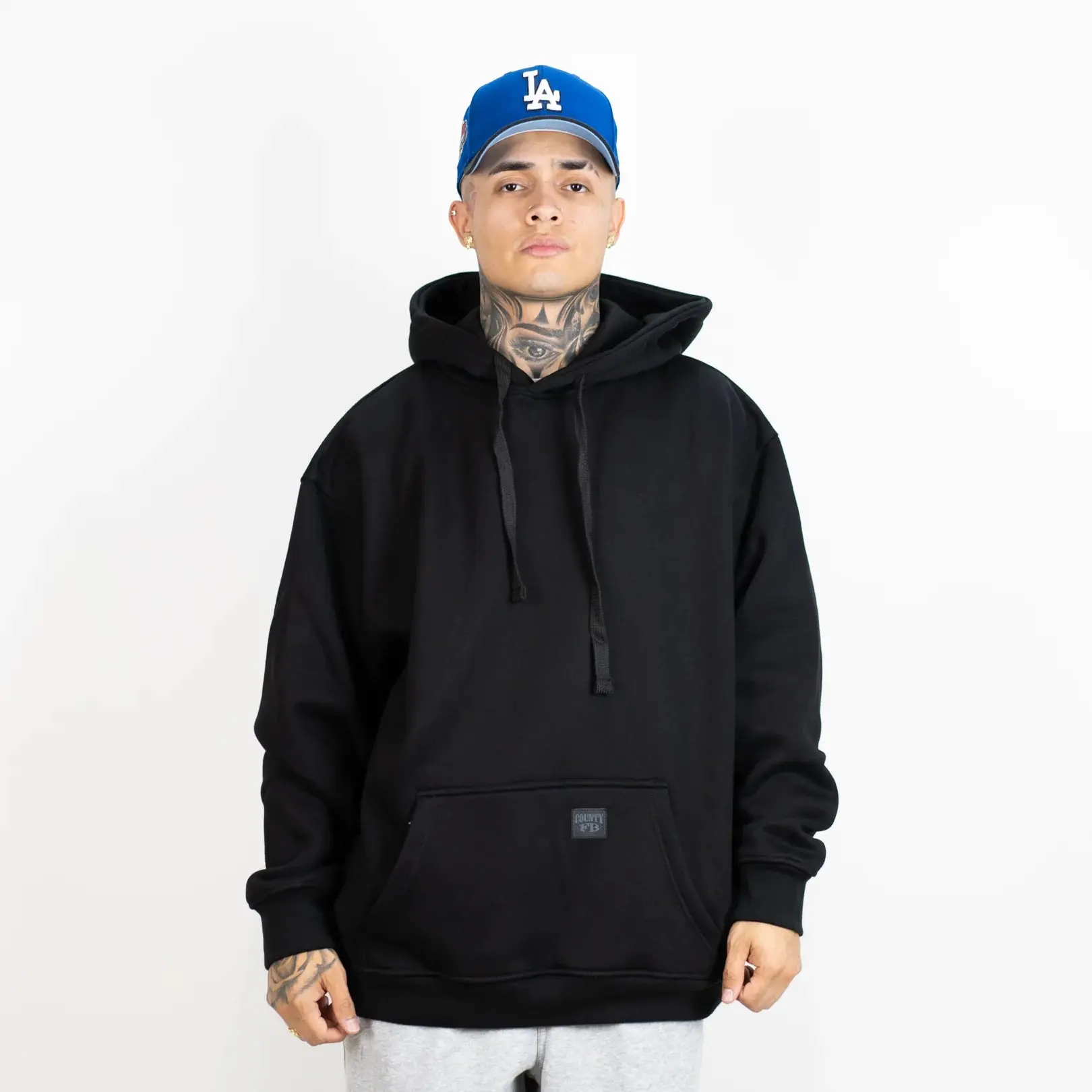 FB COUNTY Men's 13oz Heavyweight Baggy Fleece Pullover Hoodie - Casual Plain Longsleeve Sweatshirt Top