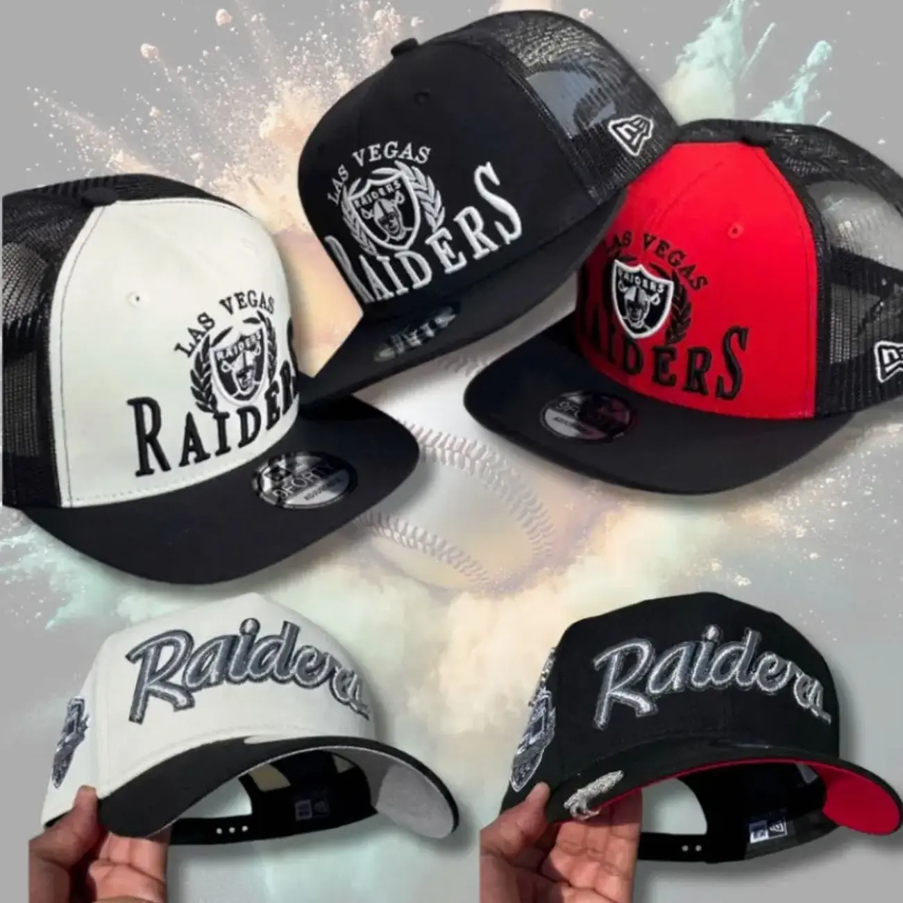 New Era Las Vegas Raiders Trucker Snapback Cap – NFL Adjustable Hat with Embroidered Raiders Shield Logo for Men & Women, Limited Edition 2026 Urban Streetwear Gorra premium, ideal para destacr tu estilo en TikTok.