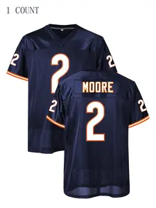 Men's # 34 American Football Jersey Sweatshirt Embroidery Unisex Short Sleeve Loose V-neck Football T-Shirt, Outdoor Rugby Jersey For Team Training,Casual Wear