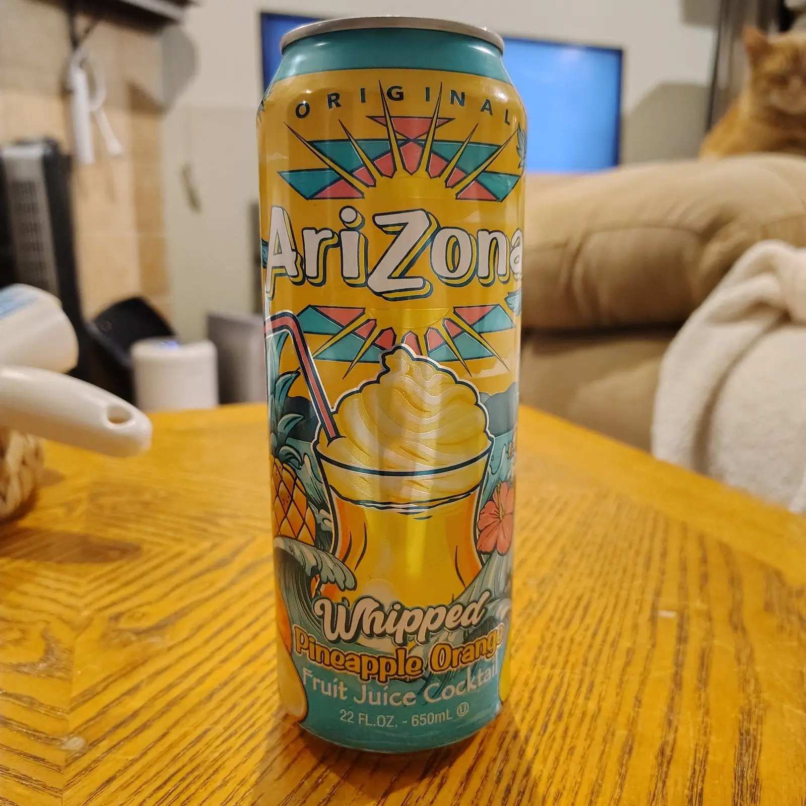 Arizona Whipped Pineapple Orange Juice Coctail 22oz Can (One) Ships Fast Free ✈️