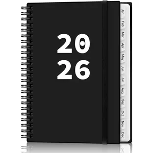 2026 Planner - Planner 2026 from January 2026 - December 2026, Weekly & Monthly Planner Spiral Bound with 12 Monthly Tabs, Inner Pocket, 6.4" X 8.5", Black-A Heveboik