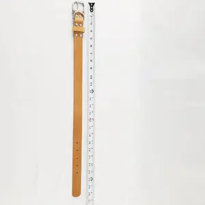 Leather Dog Collar Plane Dark Tan - Medium