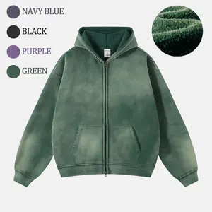 Inflation Fashion Washed Street Hoodie Unisex Versatile Height Increasing Jacket Top Casual Long Sleeve Street wear Sweatshirts