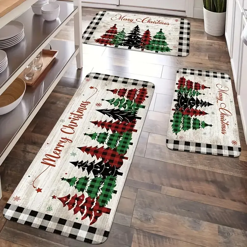 2-3 pcs/set Merry Christmas kitchen floor mat, Kitchen Rug, Christmas tree rug, Snowman Carpet, Wonderful time rug