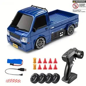 Remote Control Drift Car, 2.4GHz Four-Wheel Drive, Speed Adjustment LED Lights Extra Tires Obstacle Accessories Kids Racing Gift