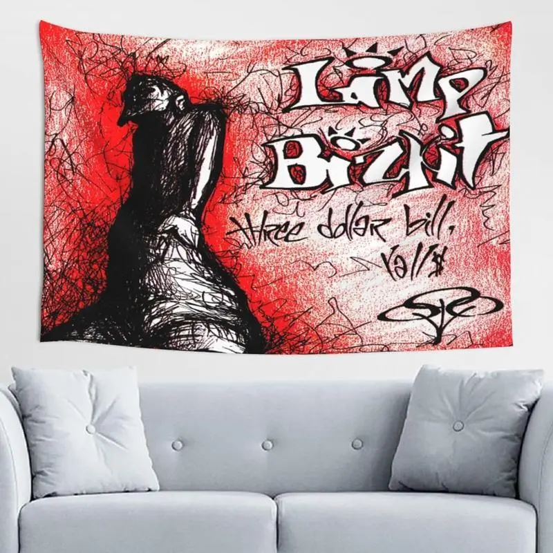 Limp Rock Bizkit Band Tapestry Art Banners Wall Hanging Flag Poster for Living Room Bedroom Home Decorations Print Cotton