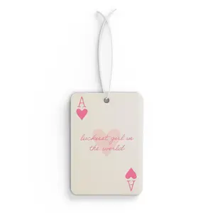 3pcs Luckiest Girl In The World Pink A Card Freshie Cute Girl Car Air Freshener Hanging Car Decoration