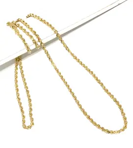 10k Solid Gold Yellow Rope Chain 16-24 inches 2.2mm (FULL SOLID STYLE) 5.6-8.3G