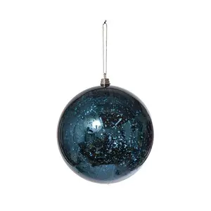 150Mm Shiny Ball Mercury Ornament (Dark Blue) Pkg/2