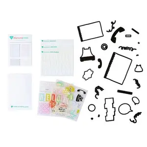 Crafts & Sewing Diamond Press Vintage Hello Stamp, Die and Stencil Set