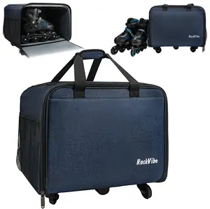 Roller Skate Bag for  Kids Men Women, ice Skate Bag Fits 2 Pairs of Skates Plus Pads, with Multi-Pockets for Inline, Figure, Quad, Speed, Hockey Skates, Black,Birthday Gift