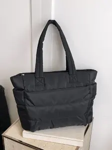 Stylish Large Capacity Quilted Puffer Tote Shoulder Bag, Versatile Handbag for Daily Use, Perfect for Work and Commuting, Durable Design