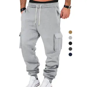 Men's loose wool lined work pants, casual outdoor sports pants, autumn and winter American thick jogging pants, streetwear jogging pants