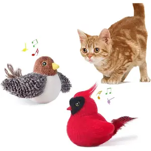 Cat Toys Chirping Birds 2 Pcs with Catnip SilverVine, Interactive Cat Kicker, Lifelike Birdie Tweets, Indoor Kitty Kitten Exercise Toys 4.0"