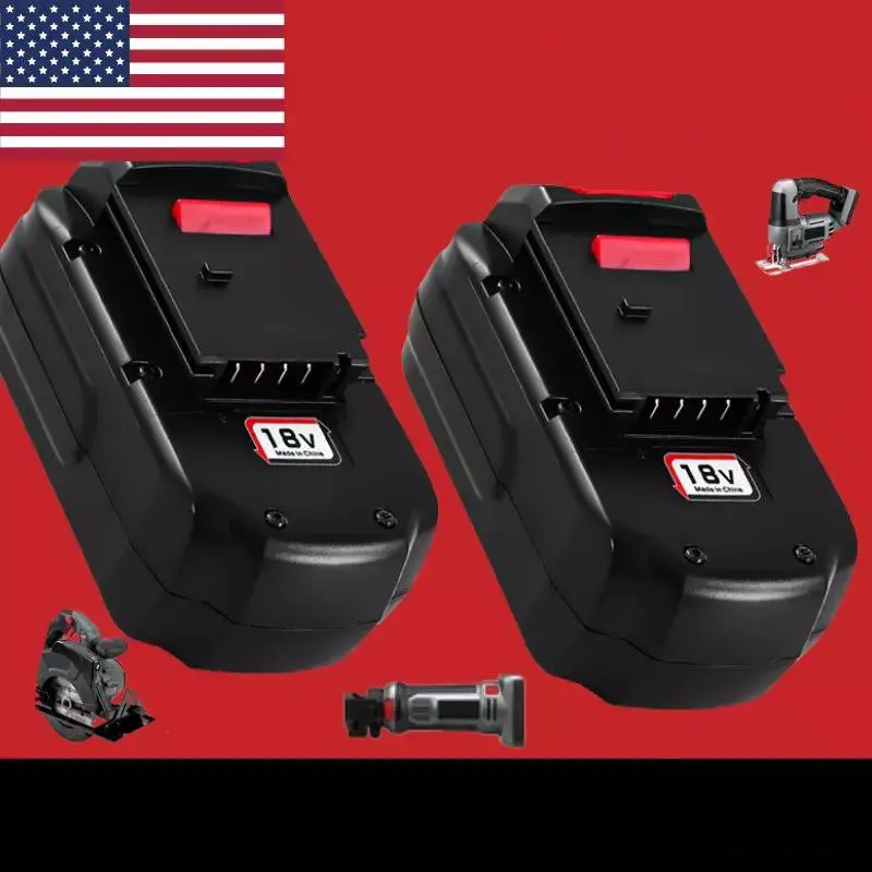 2Pack 18V Lithium Ion  Heavy Duty  Battery for Porter Cable  Portable 18 Volt PC18B PC18BL PC18BLX Tool