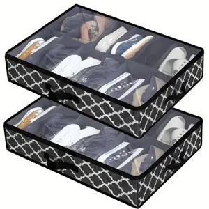 Foldable Shoe Storage Box Under Bed, Visible Organizer Container, Multi-Functional Home Organization Solution, Durable & Convenient Design
