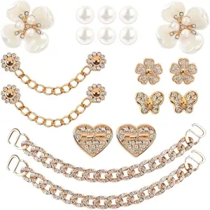 18pcs Bling Shoe Charms Set, Pearl Flower & Crystal Rhinestone Accessories for Women’s Clogs and Shoes, Cute Decoration for Party & Birthday