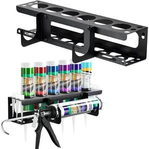 and Tube Holder, Rack, Tube Organizer and Wall Caulking for Workshop, Work Van, Service Truck (Black)