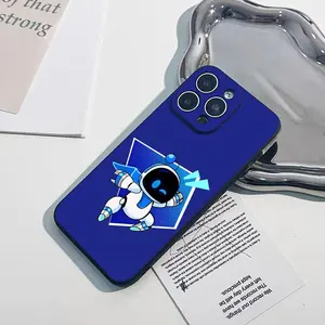 A-Astro Bot Phone Case for iPhone 17 Air 16 15 14 13 12mini 11 Pro Max Plus XR XS Black Soft Silicone Cover