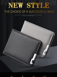 Men's High-End Short Leather Wallet, Slim Multi-Card Holder, College Student Simple Card Case, Youth Fashion Money Clip, Business Fashion Wallet