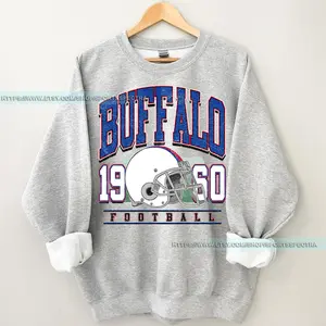[Sale Up To 50%] Buffalo Football Vintage Sweatshirt, Buffalo Bill Crewneck Sweatshirt, Buffalo New York, Buffalo Bill Fan Gift, Sunday Football, Gift For Fan, Trendy USA Cotton Fabric