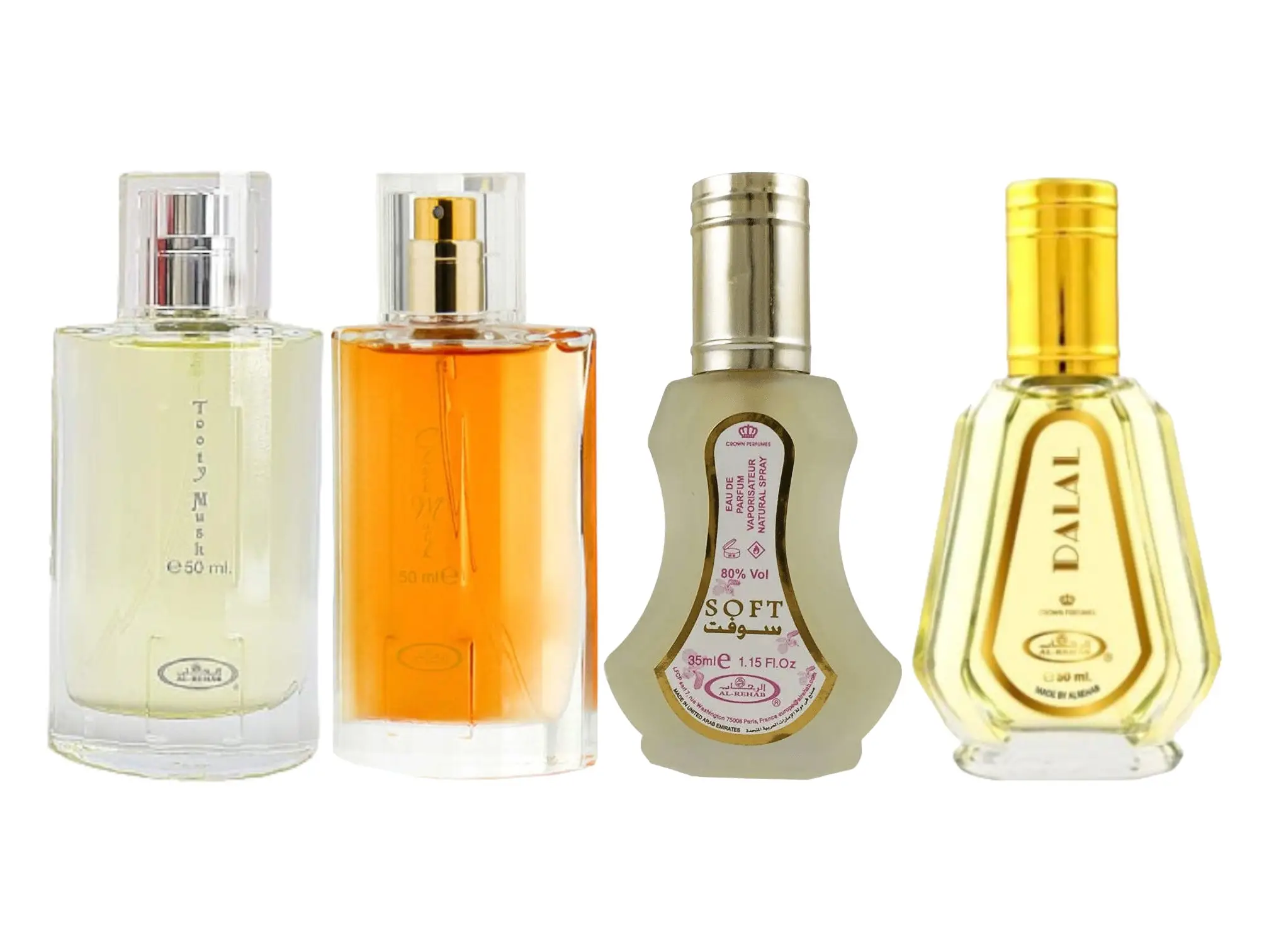 (4pc Bundle Pack) Choco Musk + Tooty Musk + Dalal+ Soft - Perfume Spray by Al-Rehab