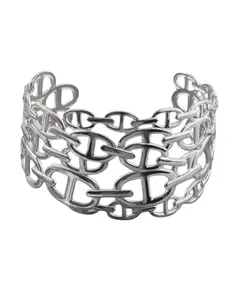 Austin Blaze Wide Link Cuff Bracelet in Silver