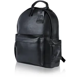 Handmade Leather Laptop Backpack with Inner Pocket for 15.6" Macbook Pro - Professional Genuine Leather Backpack for Men or Women with Large Bottle Holder for Travel, College